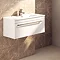 Nova Wall Hung Vanity Sink With Cabinet - 1000mm Modern High Gloss White Profile Large Image