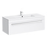 Nova Wall Hung Vanity Sink With Cabinet - 1000mm Modern High Gloss White Large Image
