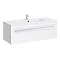 Nova Wall Hung Vanity Sink With Cabinet - 1000mm Modern High Gloss White Large Image