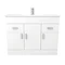 Toreno Vanity Sink With Cabinet - 1000mm Modern High Gloss White  In Bathroom Large Image