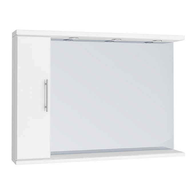 Alaska 1050mm Illuminated Mirror Cabinet (High Gloss White - Depth 170mm) Large Image