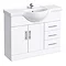 Alaska Large Bathroom Vanity Unit - 1050mm High Gloss White Large Image