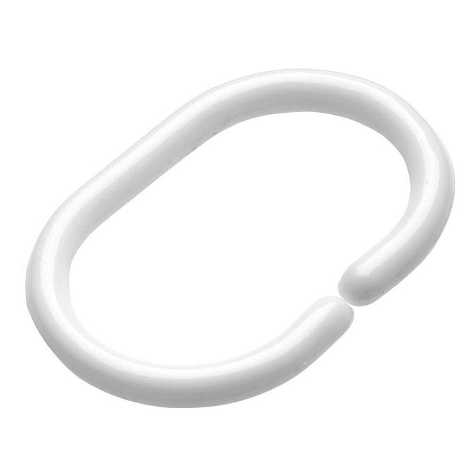Set Of 24 Plastic Shower Rings, Accessory Rings For Curtains, 24 Single  Hooks White 46 X 29 Mm