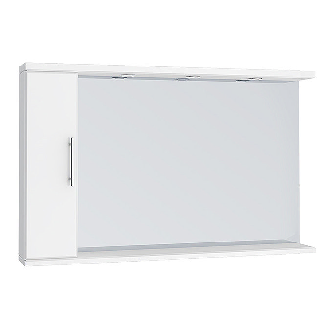 Alaska 1200mm Illuminated Mirror Cabinet (High Gloss White - Depth 170mm) Large Image