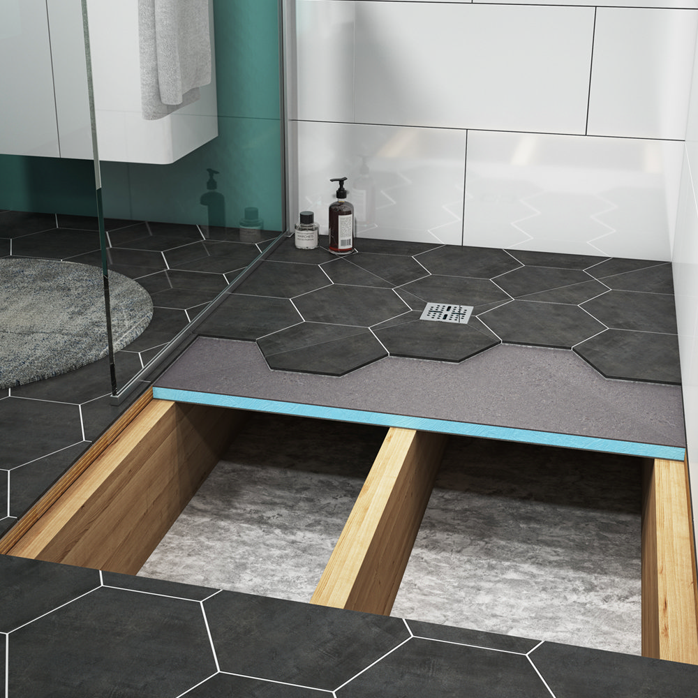 1200 x 1200 Wet Room Walk In Square Tray Former Kit (Centre Waste)  Feature Large Image