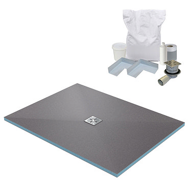 1200 x 900 Wet Room Walk In Rectangular Tray Former Kit (Centre Waste)  Profile Large Image