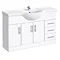 Alaska 1200mm Large Vanity Unit (High Gloss White - Depth 330mm) Large Image