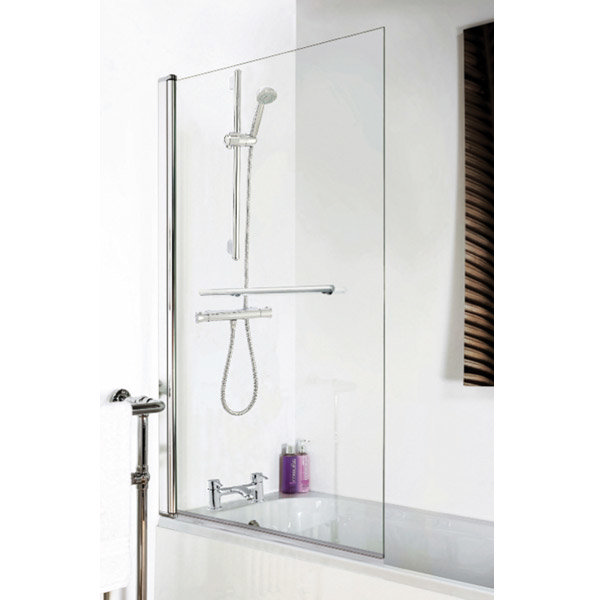 1400 Hinged Square Bath Screen + Rail  Profile Large Image