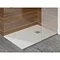 1400 x 800mm White Slate Effect Rectangular Shower Tray + Chrome Waste  Newest Large Image