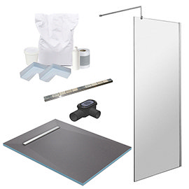 1400 x 900 Wet Room Pack with 600mm Linear Waste Medium Image