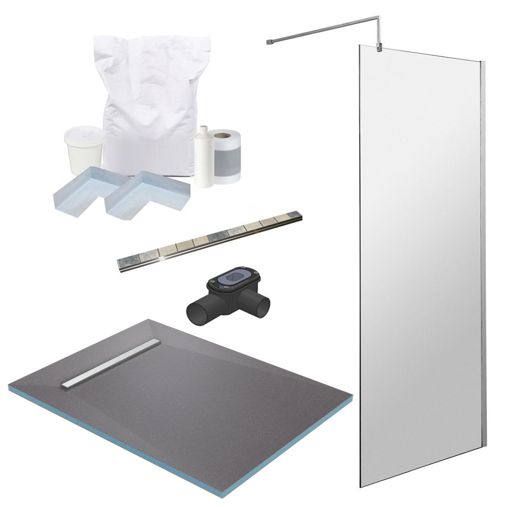1400 x 900 Wet Room Pack with 600mm Linear Waste Victorian Plumbing UK