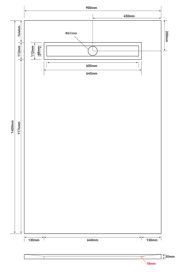 Imperia 1400 x 900 Wet Room Pack - Chrome Profile