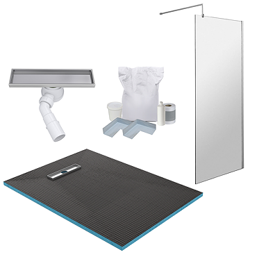 Imperia 1400 x 900 Wet Room Pack with Linear Tileable Waste Cover Chrome
