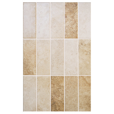 Salerno Mixed Travertine Effect Wall Tiles - 250mm x 400mm Profile Large Image