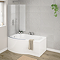 Cruze Curved Shower Bath (1500mm with Screen + Acrylic Panel)