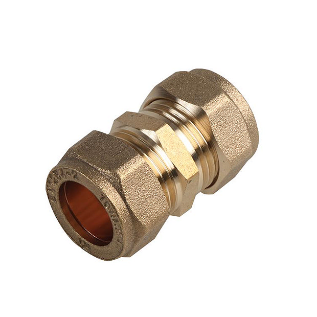 15mm Straight Brass Compression Coupling