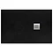 1600 x 800mm Black Slate Effect Rectangular Shower Tray + Chrome Waste  In Bathroom Large Image