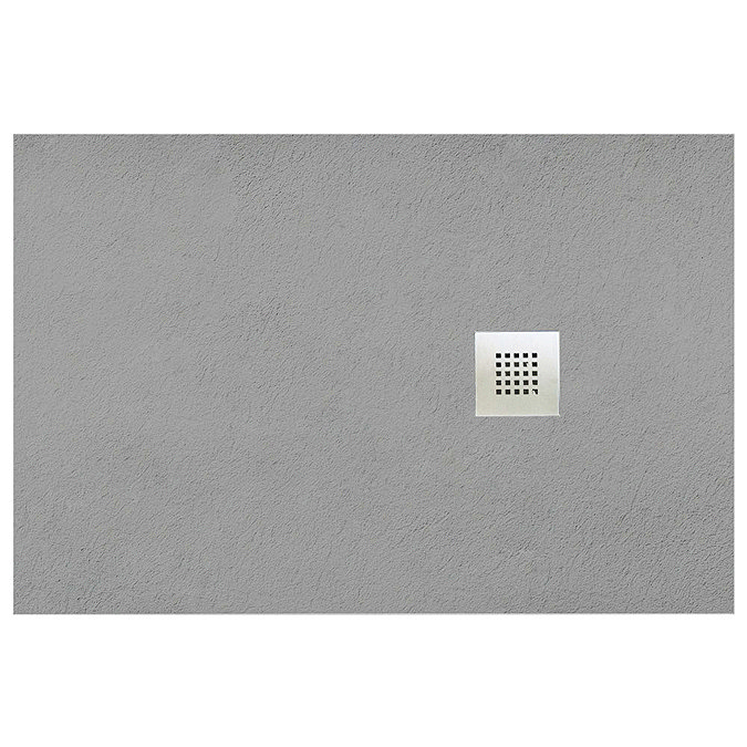 1600 x 800mm Grey Slate Effect Rectangular Shower Tray In Bathroom Large Image