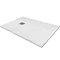 1200 x 800mm White Slate Effect Rectangular Shower Tray + Chrome Waste Large Image