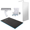 Imperia 1600 x 900 Wet Room Pack with Linear Tileable Waste Cover Chrome
