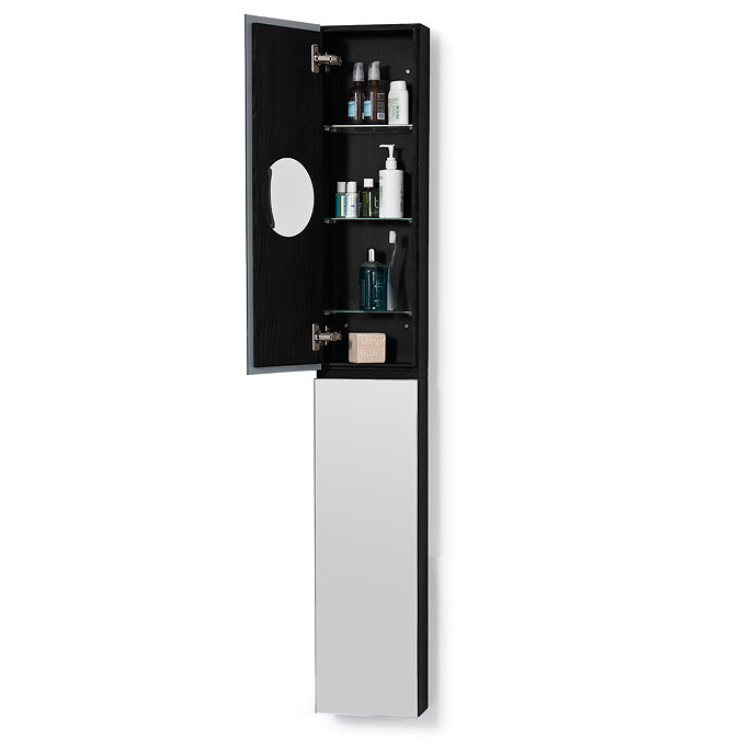 1622mm Slimline Tall Mirror Cabinet Dark Oak