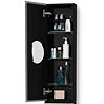 1622mm Slimline Tall Mirror Cabinet Dark Oak