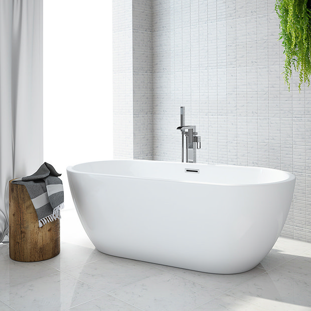 Luxury Modern Double Ended Curved Freestanding Bath at Victorian Plumbing UK