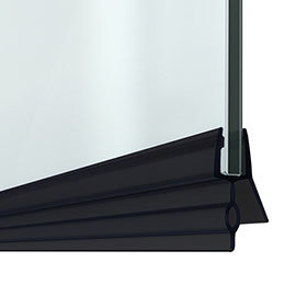 16mm Gap Black P-Shaped LH Shower Screen Door Seal Strip - Glass 4-6mm Medium Image