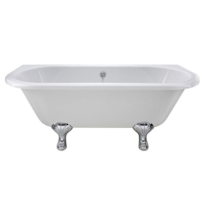 Nuie 1700 Double Ended Back to Wall Roll Top Bath with Corbel Leg Set Large Image