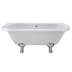 Nuie 1700 Double Ended Back to Wall Roll Top Bath with Corbel Leg Set Large Image