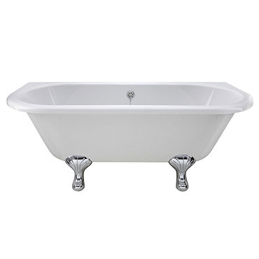 Premier Double Ended Back to Wall Roll Top Bath Inc. Chrome Legs - 1700mm Profile Large Image