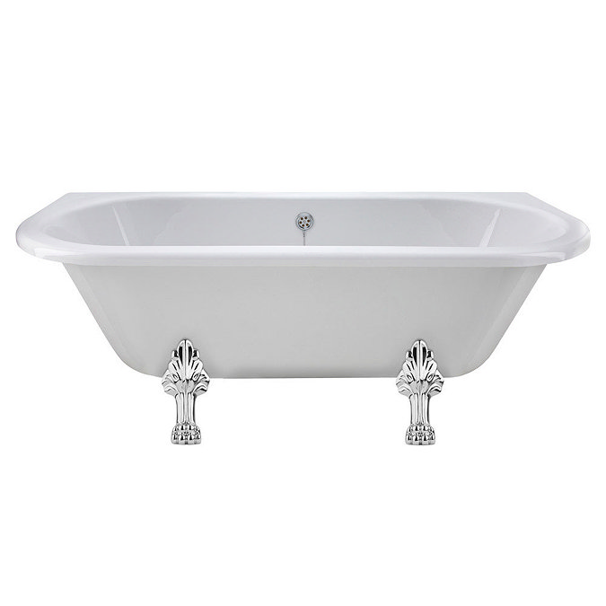 Nuie 1700 Double Ended Back to Wall Roll Top Bath with Pride Leg Set Large Image