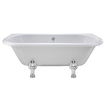 Premier Double Ended Back to Wall Roll Top Bath Inc. Chrome Legs - 1700mm Profile Large Image