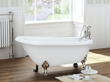 Winchester 1680 x 720 Luxury Freestanding Slipper Bath with Chrome Leg Set Profile Large Image