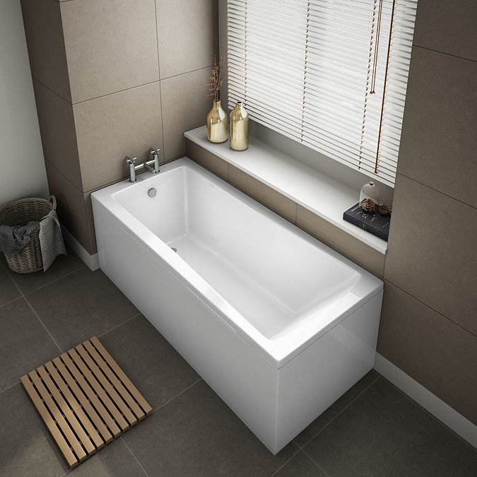 1500 x 700 Square Single Ended Bath + Panels Large Image