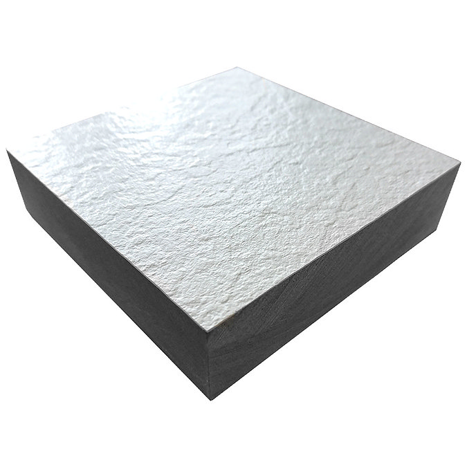 1700 x 900mm White Slate Effect Rectangular Shower Tray + Chrome Waste Standard Large Image