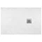 1700 x 900mm White Slate Effect Rectangular Shower Tray + Chrome Waste In Bathroom Large Image