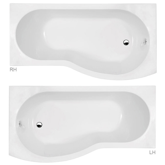 Premier 1700mm B-Shaped Shower Bath with Acrylic Front Panel & Curved Screen Feature Large Image