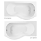 Cruze P Shaped Shower Bath - 1700mm with Screen + Panel