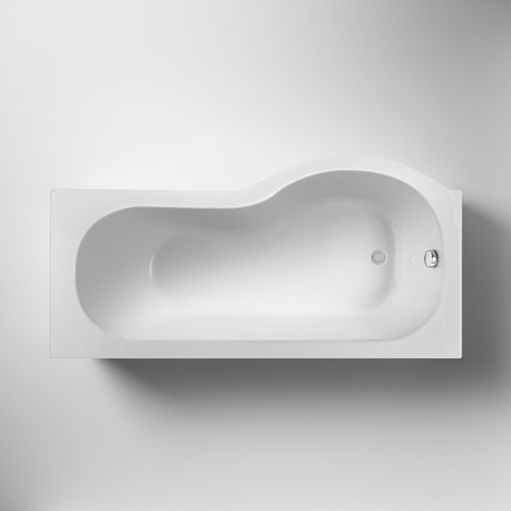 Cruze P-Shaped 1700mm Curved Shower Bath With Screen And Acrylic Front ...