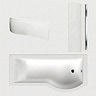 Cruze P Shaped Shower Bath - 1700mm with Screen + Panel