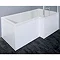 1700mm L Shape Square Bath w/ Side & End Panels - White - Right hand option Profile Large Image