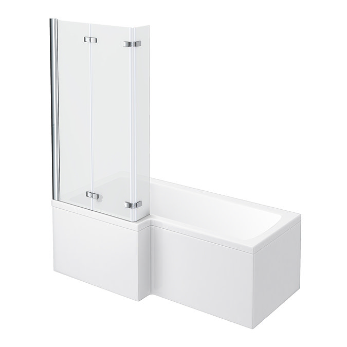 Milan Square Shower Bath - 1700mm Inc. Double Hinged Screen & MDF Panel Standard Large Image