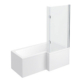 Milan Shower Bath - 1700mm L Shaped with Hinged Screen + Panel (RH) Large Image