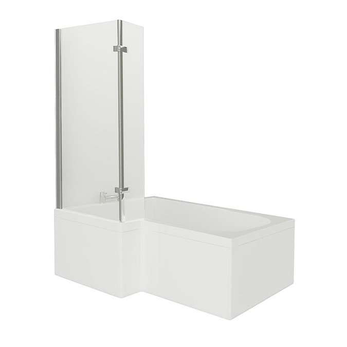 1700mm Square Shower Bath with Hinged Screen Large Image