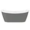 1770 x 775 Gloss Grey Double Ended Slipper Roll Top Bath Large Image