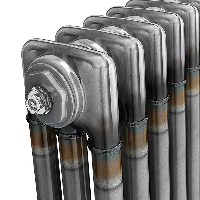 1800 x 376mm Raw Metal (Lacquered) 3 Column Radiator