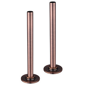 180mm Antique Copper Tubes + Plates for Radiator Valves Large Image