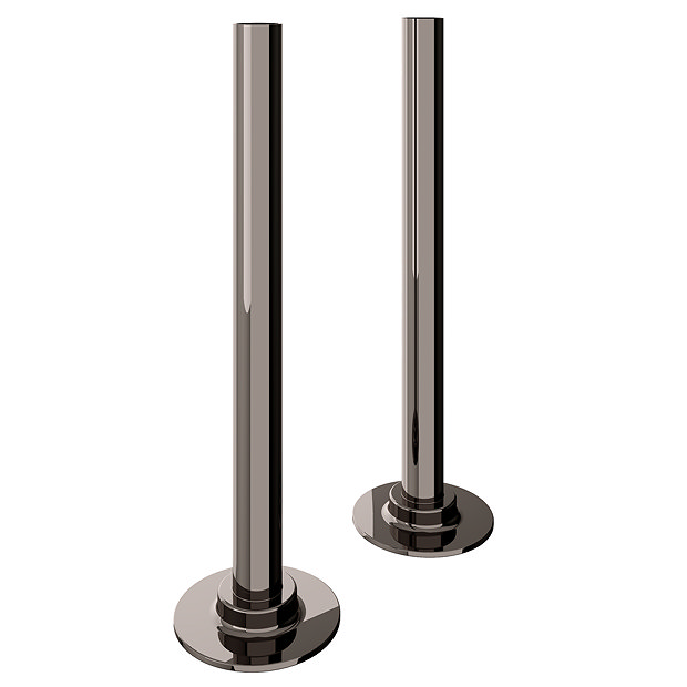 Arezzo 180mm Black Nickel 15mm Pipe Kit for Radiator Valves