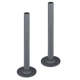 180mm Grey Tubes + Plates for Radiator Valves Large Image